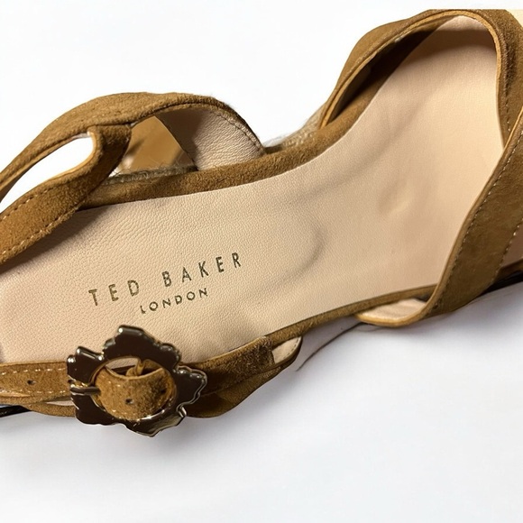 🌻NEW Ted Baker London Taymii Brown Suede Wedge Espadrille Sandals Size 6.5 - Picture 8 of 11